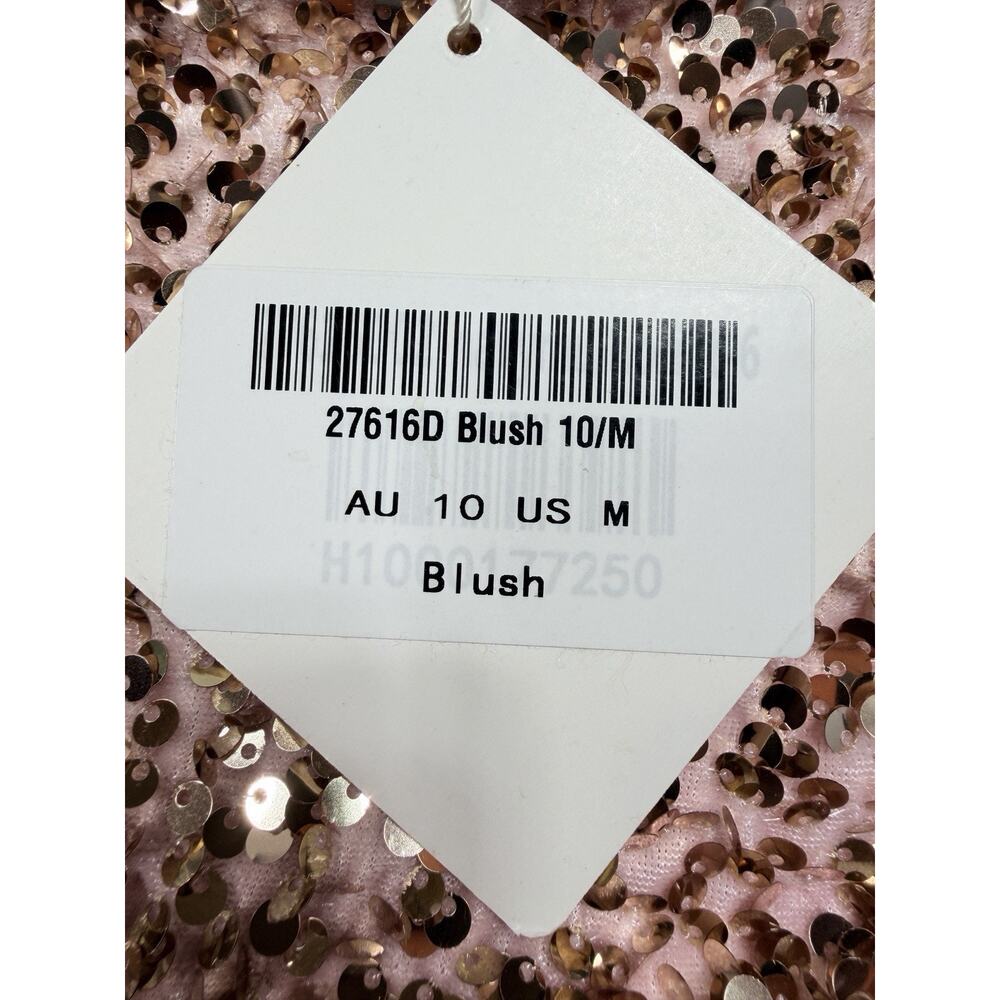 Angel Biba NWT Blush Sequin Mini Dress Rose Gold Cocktail Party Wedding Guest M - Picture 7 of 16